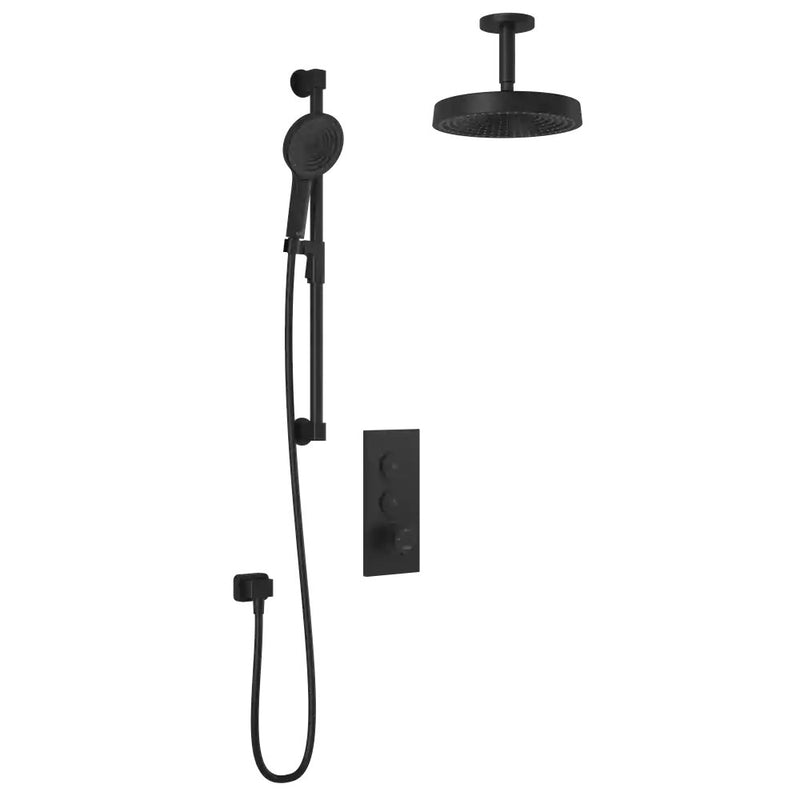 Kalia Roundone TB2 Premia Aquatonik T/P Push-Button Shower System With Vertical Ceiling Arm