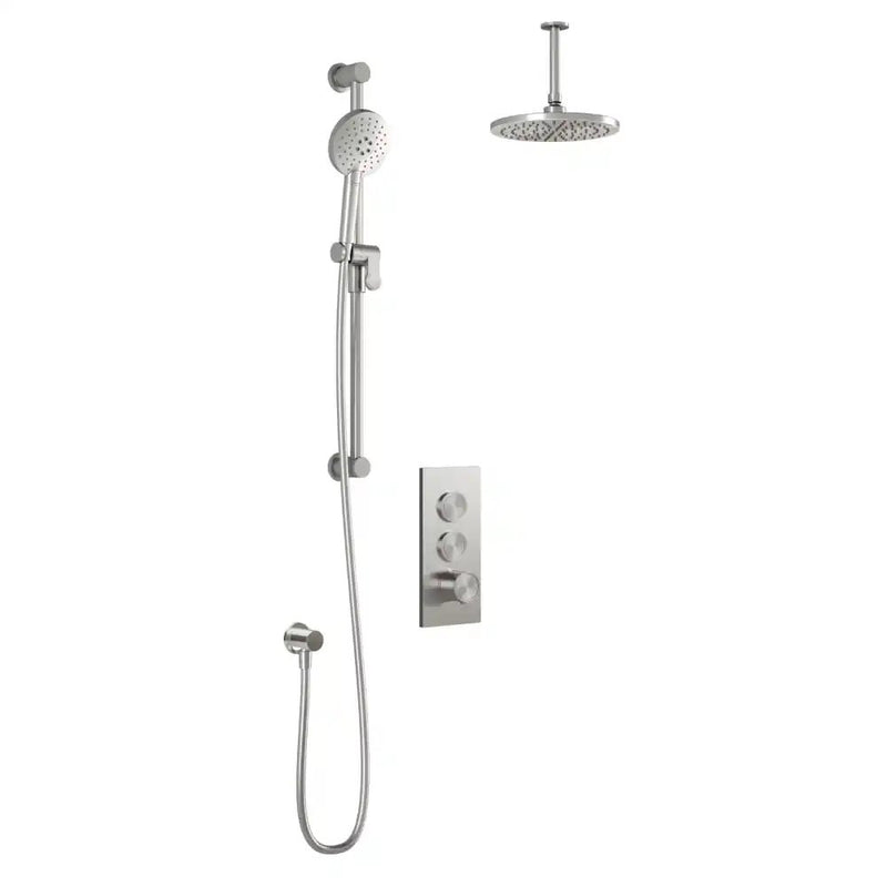 Kalia Roundone TB2 Aquatonik T/P Push-Button Shower System With Vertical Ceiling Arm