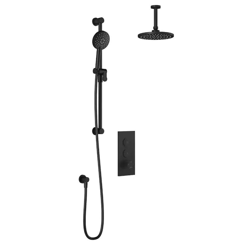 Kalia Roundone TB2 Aquatonik T/P Push-Button Shower System With Vertical Ceiling Arm