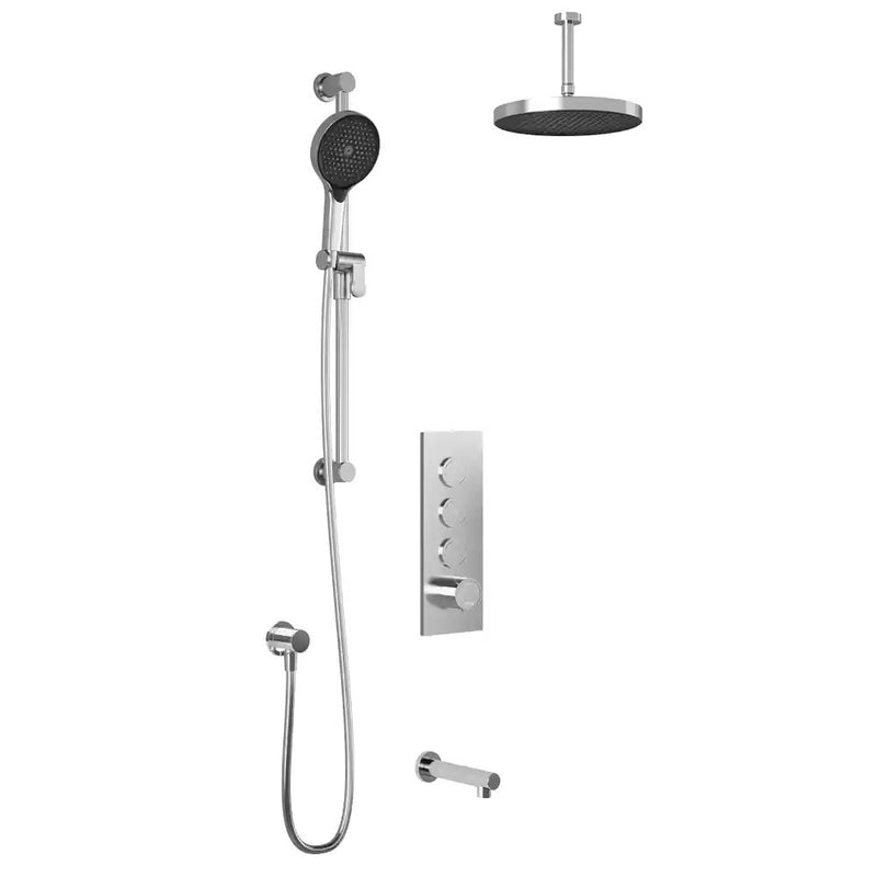 Kalia Roundone TB3 Plus Aquatonik T/P Push-Button Shower System With Vertical Ceiling Arm
