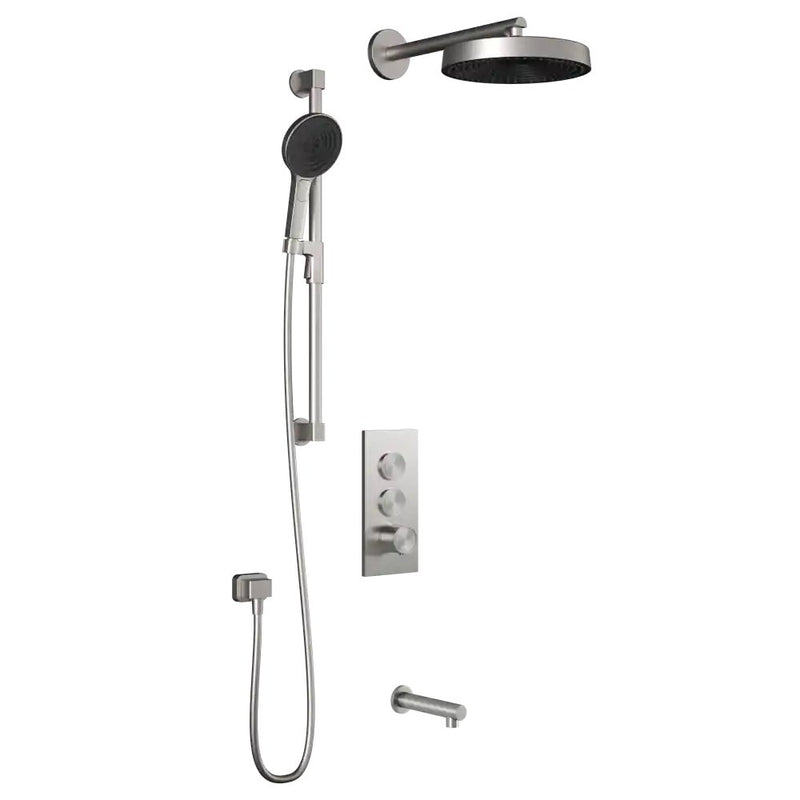 Kalia Roundone TB3 Premia Aquatonik T/P Push-Button Shower System With Wallarm
