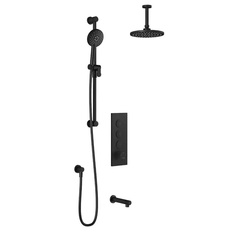Kalia Roundone TB3 Aquatonik T/P Push-Button Shower System With Vertical Ceiling Arm
