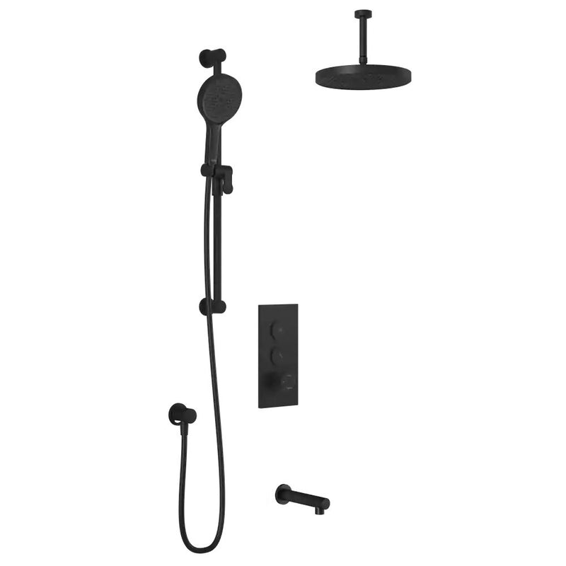 Kalia Roundone TB3 Plus Aquatonik T/P Push-Button Shower System With Vertical Ceiling Arm