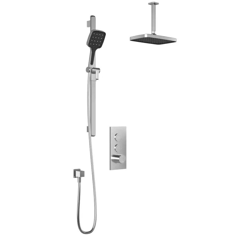 Kalia Squareone TB2 Plus Aquatonik T/P Push-Button Shower System With Vertical Ceiling Arm