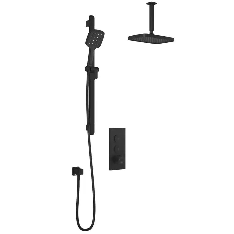 Kalia Squareone TB2 Plus Aquatonik T/P Push-Button Shower System With Vertical Ceiling Arm