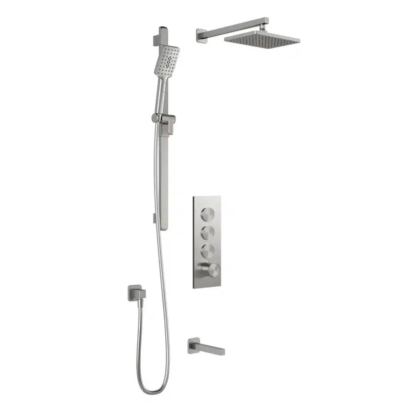 Kalia Squareone TB3 Aquatonik T/P Push-Button Shower System With Wallarm