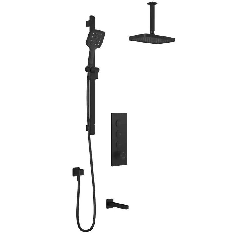 Kalia Squareone TB3 Plus Aquatonik T/P Push-Button Shower System With Vertical Ceiling Arm