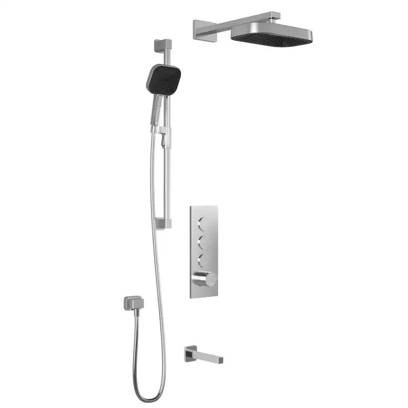 Kalia Squareone TB3 Premia Aquatonik T/P Push-Button Shower System With Wallarm