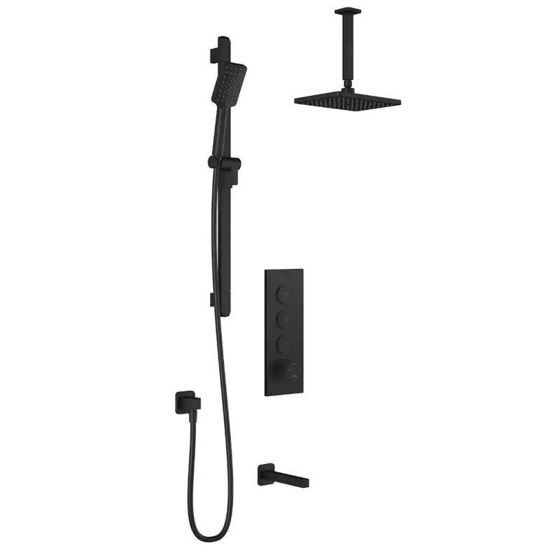 Kalia Squareone TB3 Aquatonik T/P Push-Button Shower System With Vertical Ceiling Arm