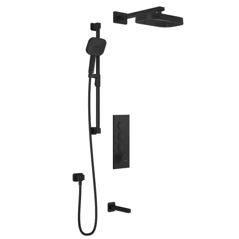Kalia Squareone TB3 Premia Aquatonik T/P Push-Button Shower System With Wallarm