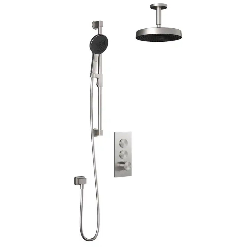 Kalia Moroka TB2 Premia Aquatonik T/P Push-Button Shower System With Vertical Ceiling Arm