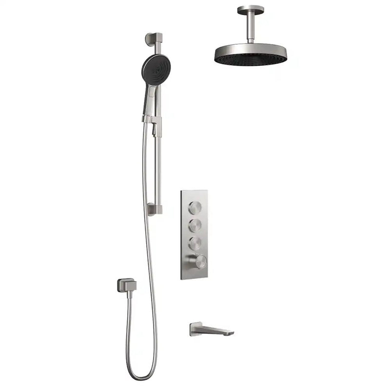 Kalia Moroka TB3 Premia Aquatonik T/P Push-Button Shower System With Vertical Ceiling Arm