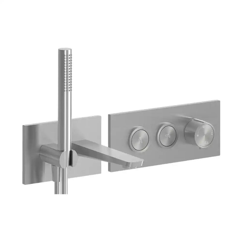 Kalia Moroka Thermostatic Wallmount Tub Filler With 2-Way Aquatonik Type T/P 1/2" Push-Button Valve