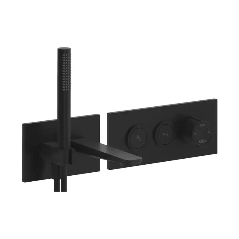 Kalia Moroka Thermostatic Wallmount Tub Filler With 2-Way Aquatonik Type T/P 1/2" Push-Button Valve