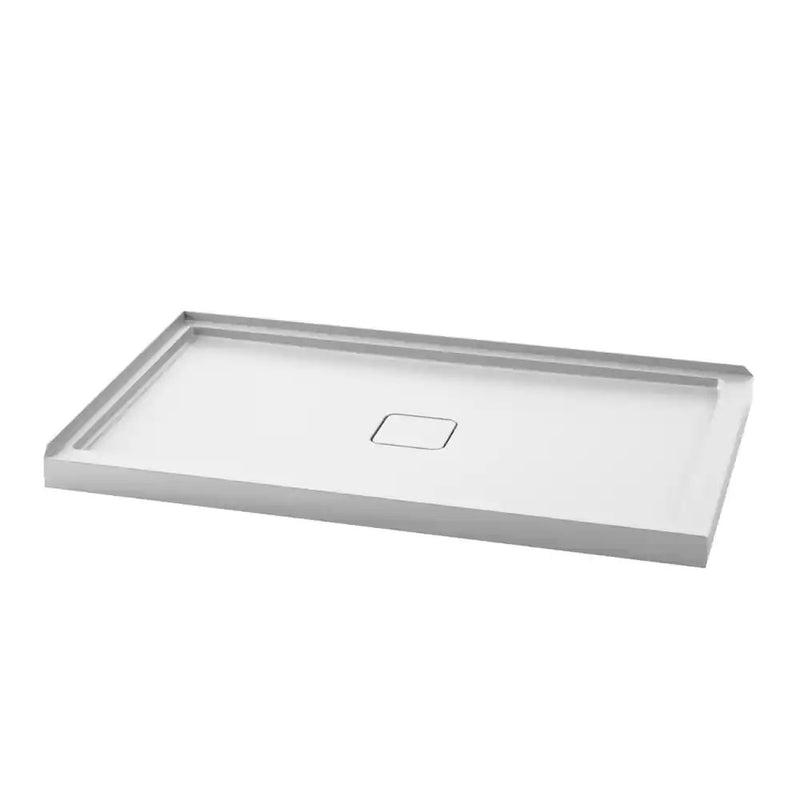 Kalia Kover 60X36 Rectangular Acrylic Shower Base 60X36 With Central Drain And Left Integrated Tiling Flange On 2 Sides
