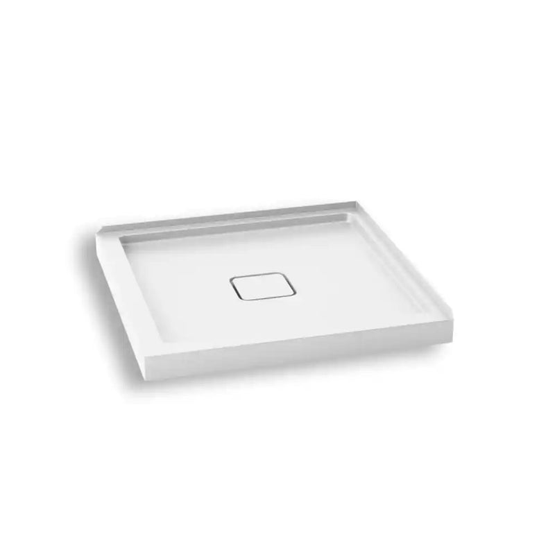 Kalia Kover 36X36 Square Acrylic Shower Base 36X36 With Central Drain And Integrated Tiling Flanges On 2 Sides