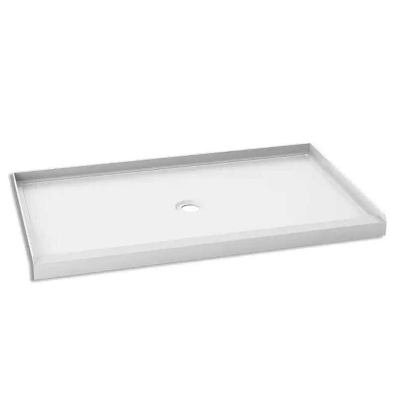 Kalia Koncept 60X36 Rectangular Acrylic Shower Base 60X36 With Central Drain And Integrated Tiling Flanges On 3 Sides
