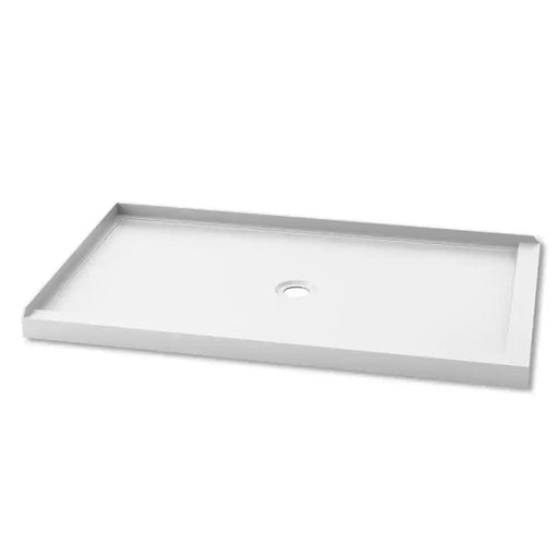 Kalia Koncept 60X36 Rectangular Acrylic Shower Base 60X36 With Central Drain And Left Integrated Tiling Flange On 2 Sides