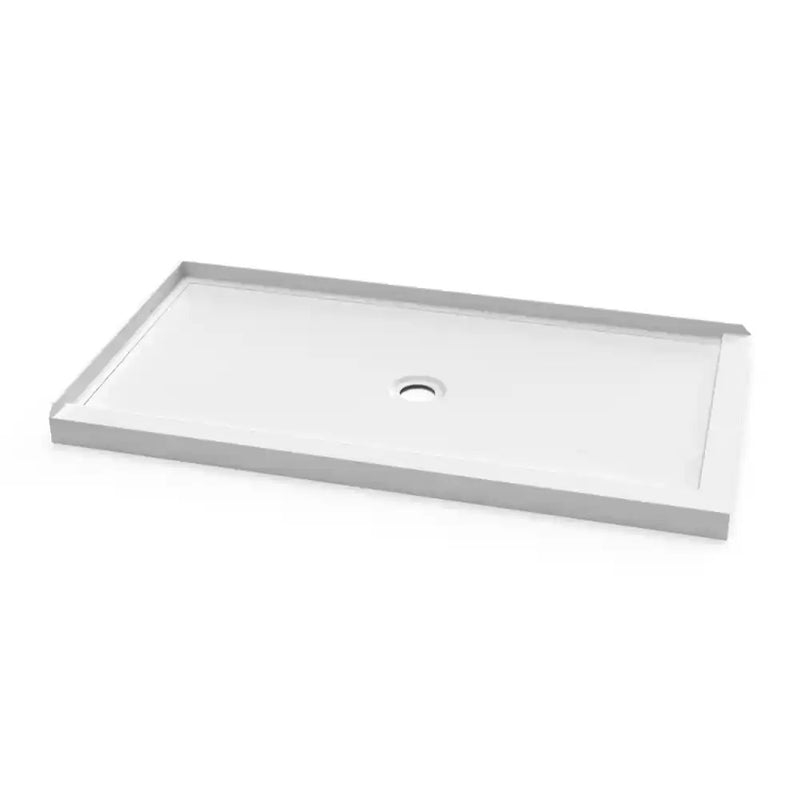 Kalia Koncept 60X32 Rectangular Acrylic Shower Base 60X32 With Central Drain And Left Integrated Tiling Flange On 2 Sides