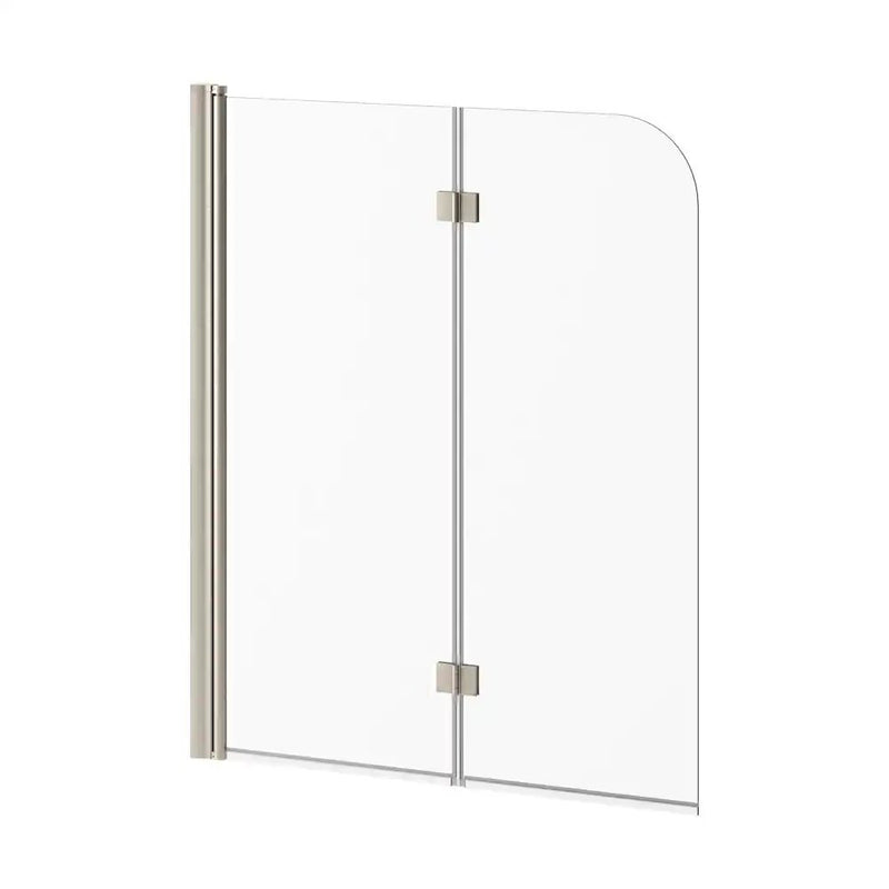 Kalia Flip 2-Panel Frameless Pivot Bath Shield 46" X 56" Clear Glass