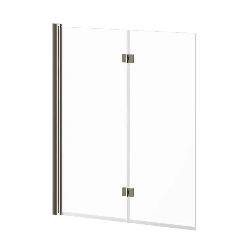 Kalia Flip 90° 2-Panel Frameless Pivot Bath Shield 46" X 56" Clear Glass