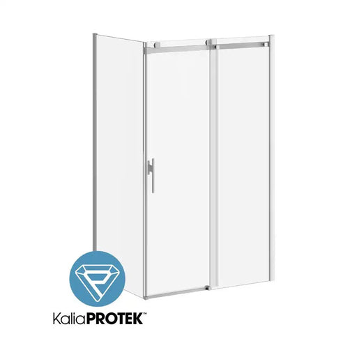 Kalia Koncept Evo With Kaliaprotek 36"X77" Duraclean Glass With Protective Film Return Panel For Corner Installation