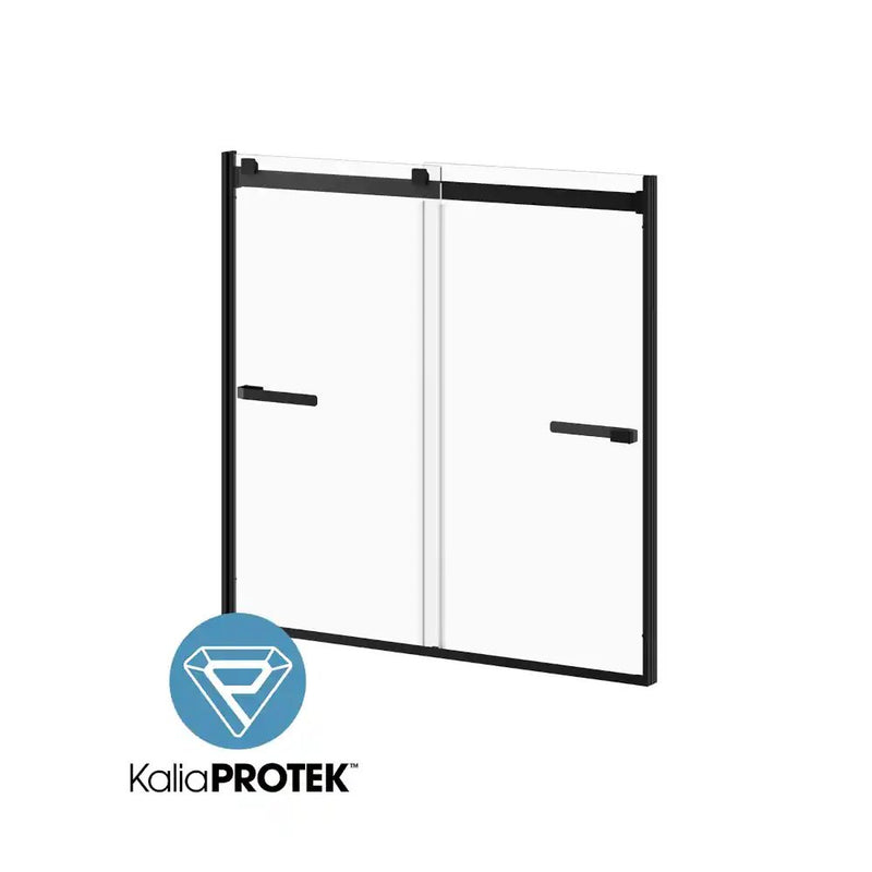 Kalia Akcess 2.0 With Kaliaprotek 2-Panel Sliding Bathtub Door 60"X60" Reversible Clear With Film Glass