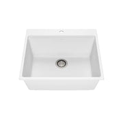 Kalia Bacia 25 Granistone Single Bowl Kitchen Sink 25" With Drain And Silicone Mat For Drop-In Installation