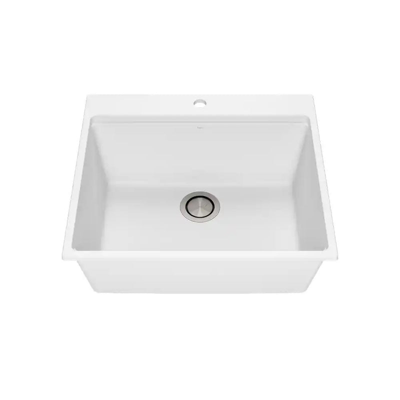 Kalia Bacia 25 Granistone Single Bowl Kitchen Sink 25" With Drain And Silicone Mat For Drop-In Installation
