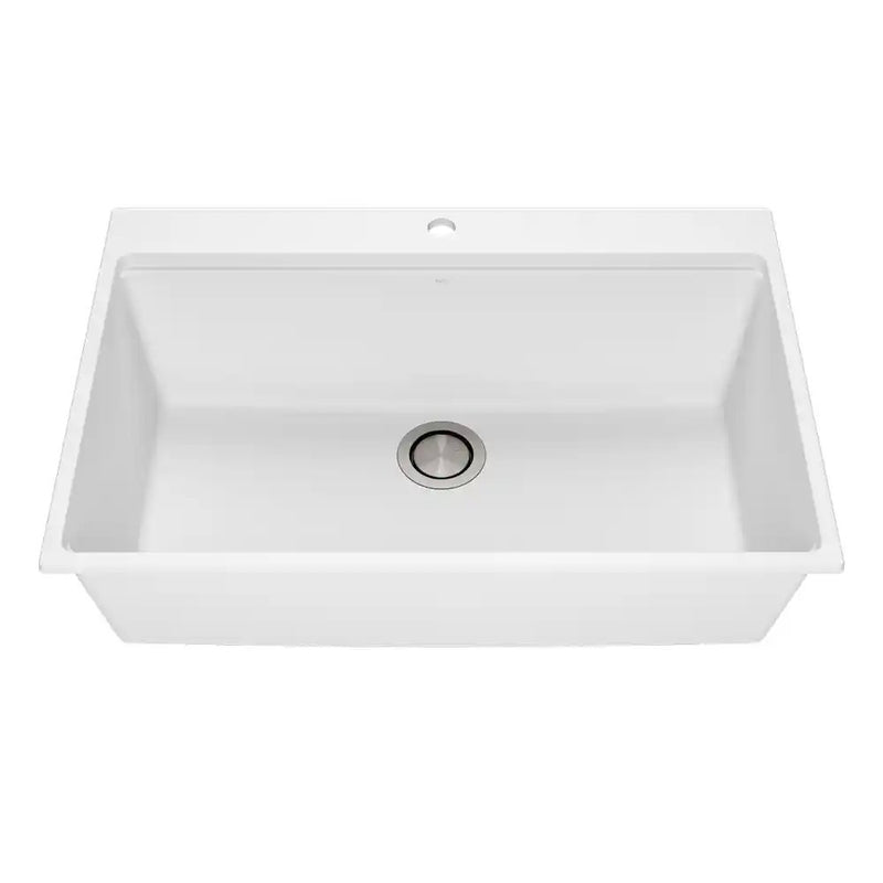 Kalia Bacia 33 Granistone Single Bowl Kitchen Sink 33" With Drain And Silicone Mat For Drop-In Installation