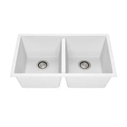 Kalia Bacia 31 Granistone Double Bowl 50/50 Kitchen Sink 31" With Drain And Silicone Mat For Undermount Or Drop-In Installation