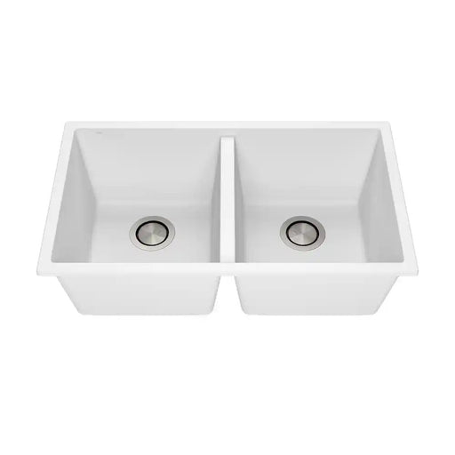 Kalia Bacia 31 Granistone Double Bowl 50/50 Kitchen Sink 31" With Drain And Silicone Mat For Undermount Or Drop-In Installation