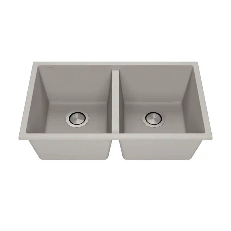 Kalia Bacia 31 Granistone Double Bowl 50/50 Kitchen Sink 31" With Drain And Silicone Mat For Undermount Or Drop-In Installation