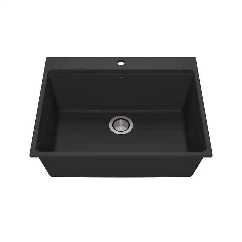 Kalia Bacia 27 Granistone Single Bowl Kitchen Sink 27" With Drain And Silicone Mat For Drop-In Installation