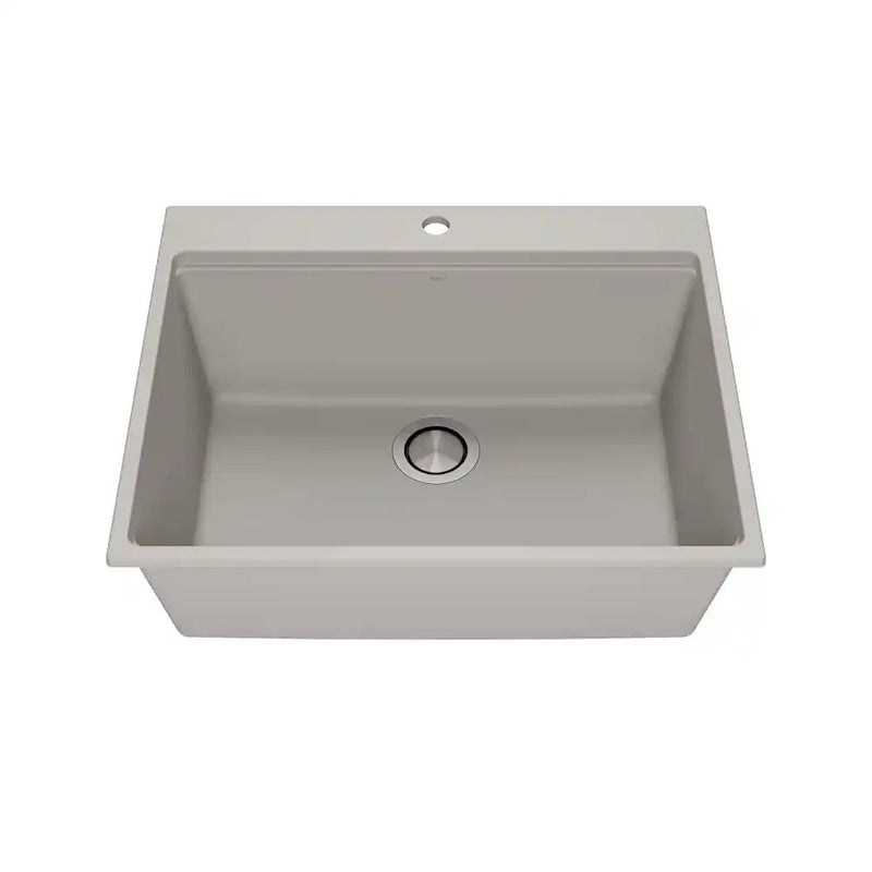 Kalia Bacia 27 Granistone Single Bowl Kitchen Sink 27" With Drain And Silicone Mat For Drop-In Installation