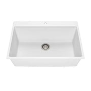 Kalia Bacia 31 Granistone Single Bowl Kitchen Sink 31" With Drain And Silicone Mat For Drop-In Installation