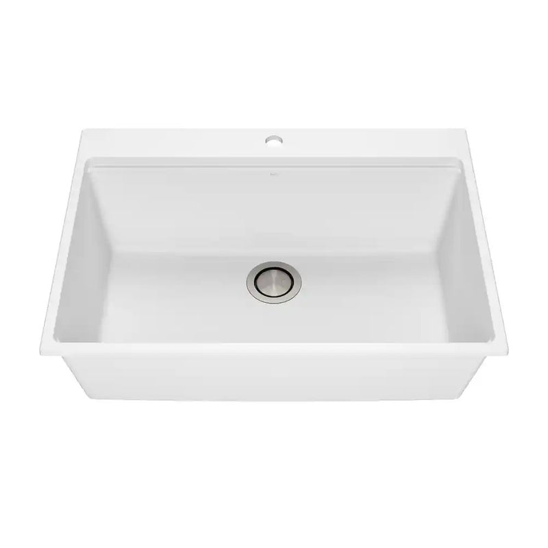 Kalia Bacia 31 Granistone Single Bowl Kitchen Sink 31" With Drain And Silicone Mat For Drop-In Installation