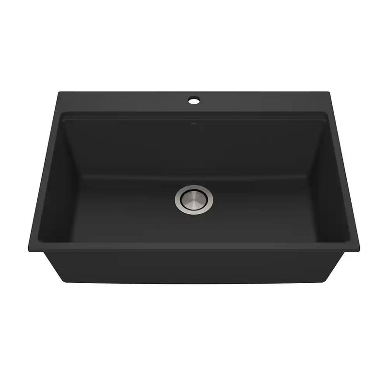 Kalia Bacia 31 Granistone Single Bowl Kitchen Sink 31" With Drain And Silicone Mat For Drop-In Installation
