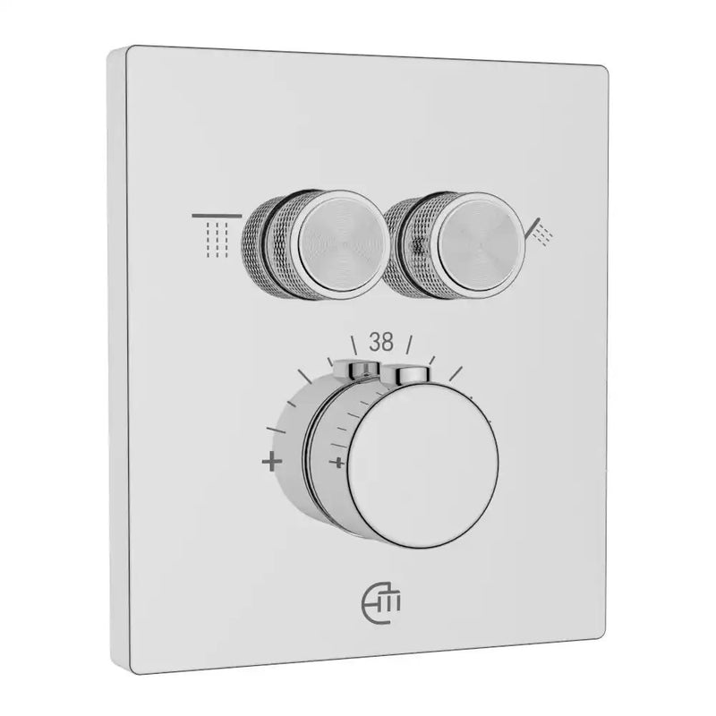 Empyrean Wave Smart Control 2- functions Thermostatic Square Shower Valve Trim only with Volume Control