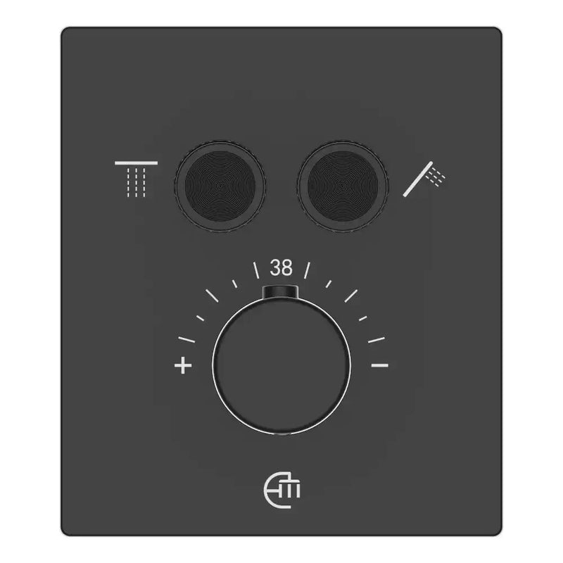 Empyrean Wave Smart Control 2-function Thermostatic Square Shower Valve Trim only with Volume Control