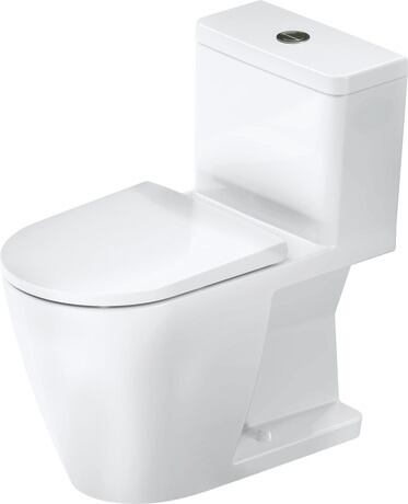 Duravit D-Neo 1.32/0.92 GPF Dual Flush Rimless Elongated One Piece Toilet in White Top Push Button Flush