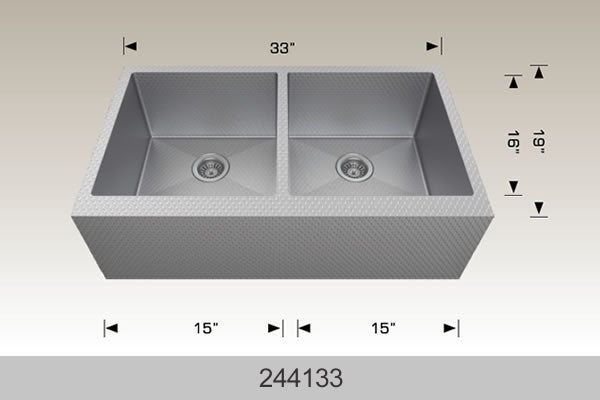 Bosco 244133 Textured Titanium Apron Sink