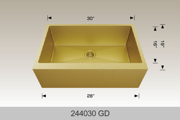 Bosco 244030 Textured Titanium Apron Sink