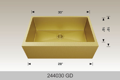 Bosco 244030 Textured Titanium Apron Sink