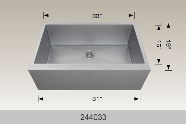 Bosco 244033 Textured Titanium Apron Sink