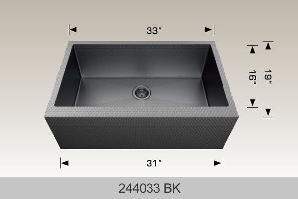 Bosco 244033 Textured Titanium Apron Sink
