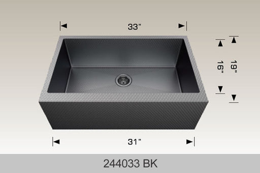 Bosco 244033 Textured Titanium Apron Sink