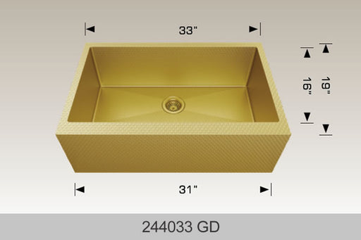 Bosco 244033 Textured Titanium Apron Sink