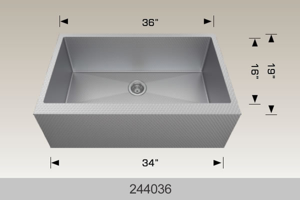 Bosco 244036 Textured Titanium Apron Sink