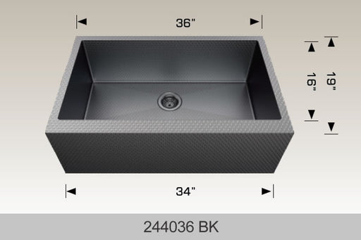 Bosco 244036 Textured Titanium Apron Sink